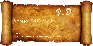 Vanya Dániel névjegykártya