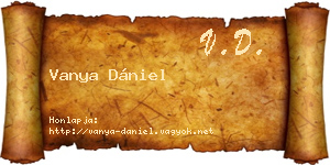 Vanya Dániel névjegykártya